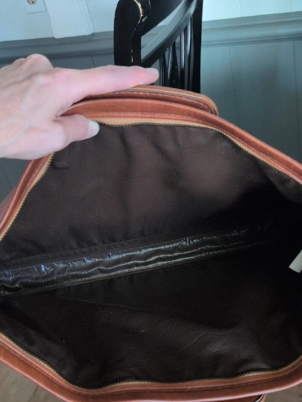 Vintage Men's American Portfolio Co. Leather Briefcase Bag - Brown